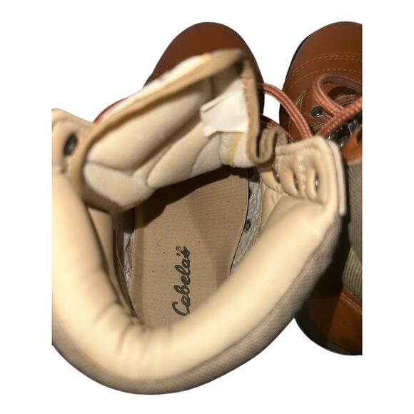 Vintage Cabelas Felt Bottom Faux Leather Wader Boots Size 6 Fishing Outdoor Used - Picture 9 of 10